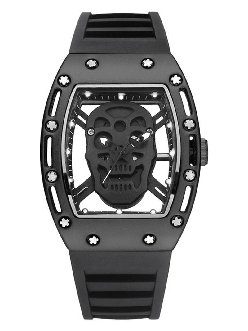 Men'S Fashion Skull Design Analog Quartz Watch, Fashion Watch for Party, Daily Clothing Decor, Trendy All-Match & Exquisite Watch for Birthday Gift with Box