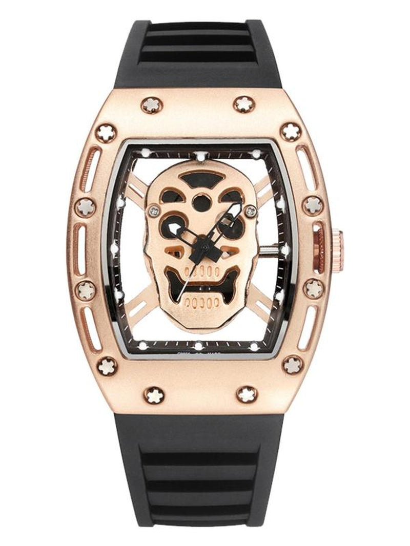 Men'S Fashion Skull Design Analog Quartz Watch, Fashion Watch for Party, Daily Clothing Decor, Trendy All-Match & Exquisite Watch for Birthday Gift with Box