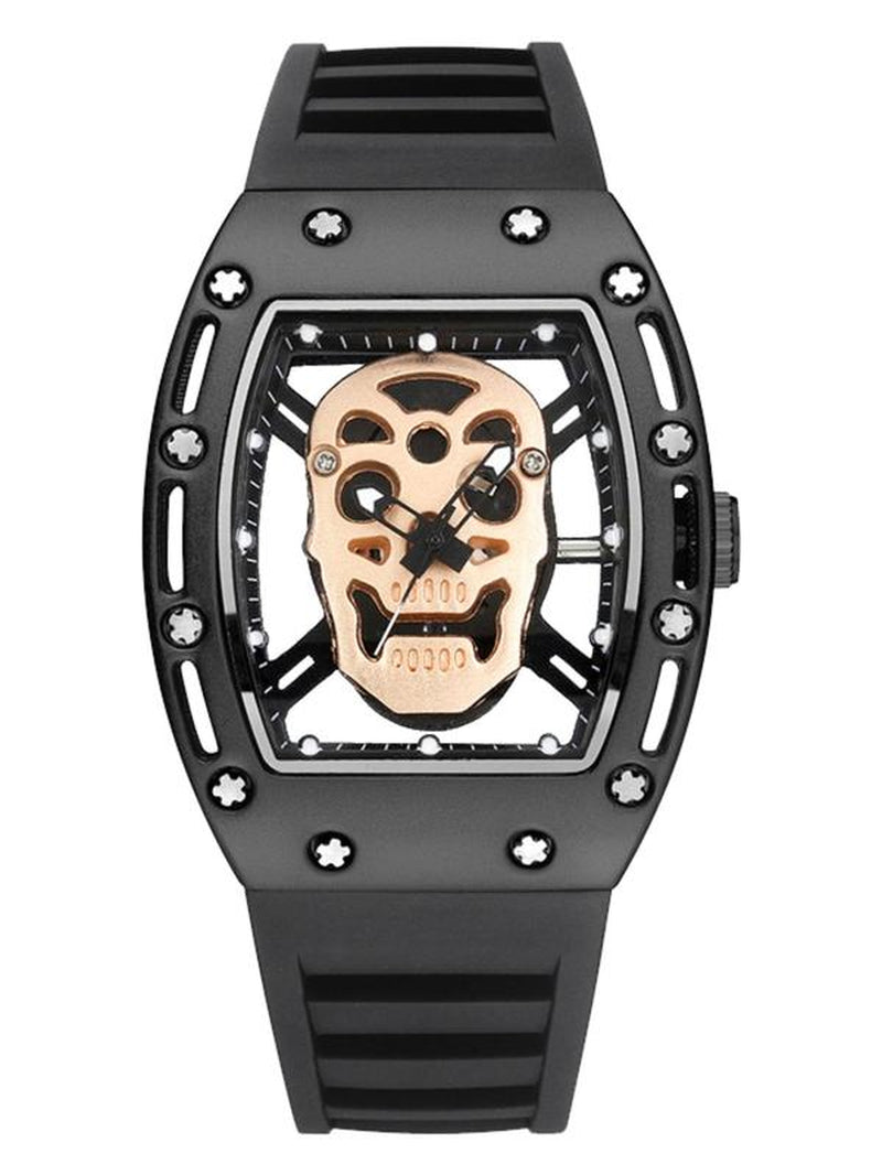 Men'S Fashion Skull Design Analog Quartz Watch, Fashion Watch for Party, Daily Clothing Decor, Trendy All-Match & Exquisite Watch for Birthday Gift with Box